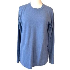 Malo 100% Cashmere Light Blue/Gray Crewneck Sweater